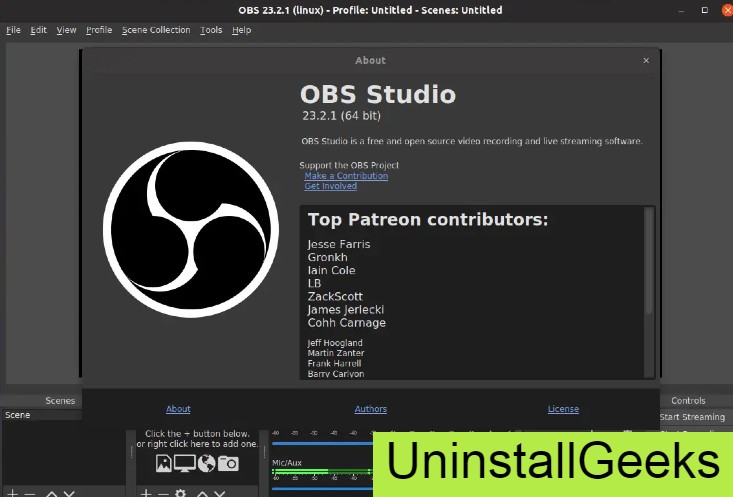 Uninstall OBS Studio