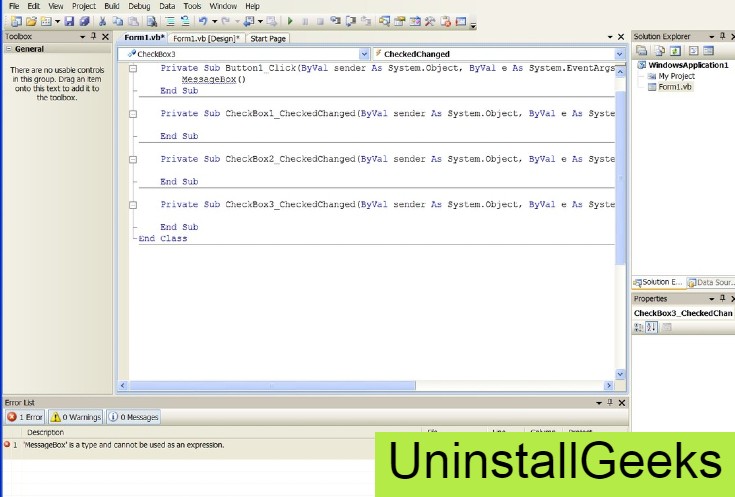 Uninstall Visual Basic 2008 Express Edition