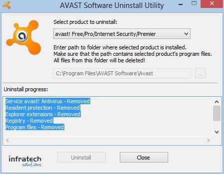 avast utility uninstall