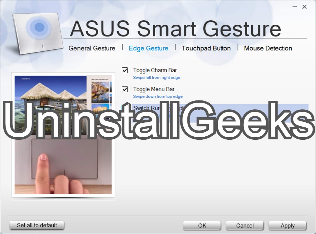 Uninstall Asus Smart Gesture