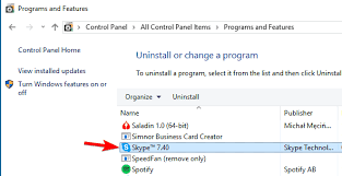 uninstall skype