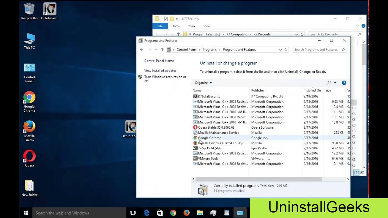 Uninstall K7 Antivirus