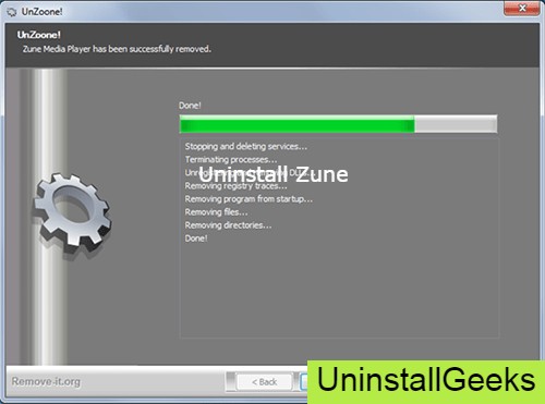 Uninstall zune