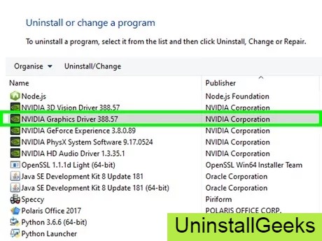 uninstall nvidia drivers