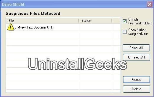 Uninstall Shiela USB Shield