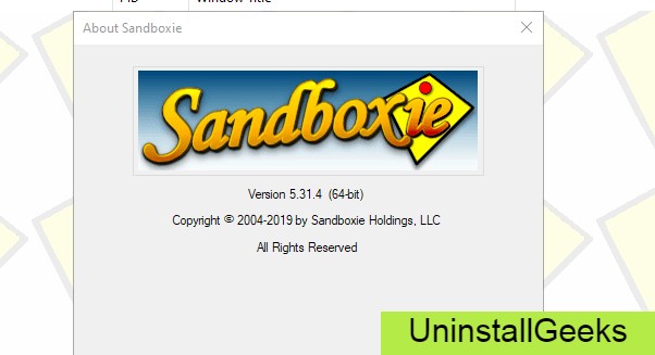 Uninstall Sandboxie