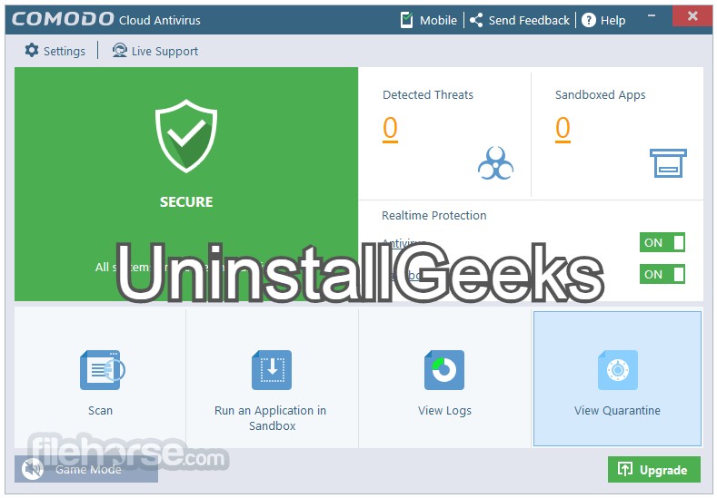 Uninstall Comodo Cloud Antivirus