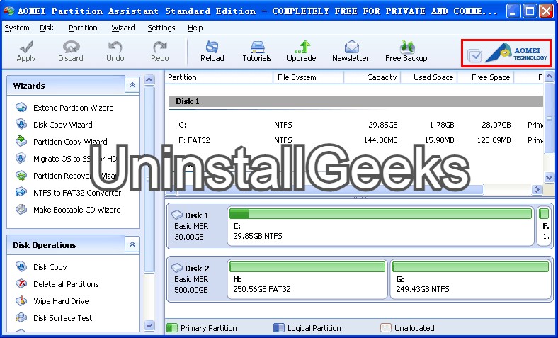 Uninstall Partition Magic