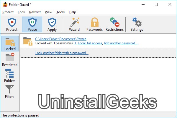 Uninstall Folder Guard