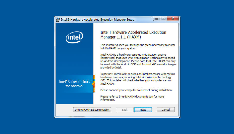 uninstall intel haxm